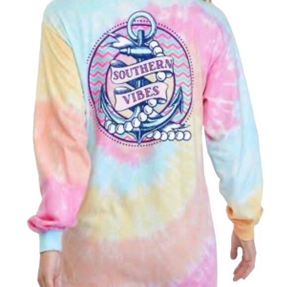 New Tie Dye ~ BENNY & BELLE ~ Southern Vibes long sleeve Tee~ S - Picture 2 of 6